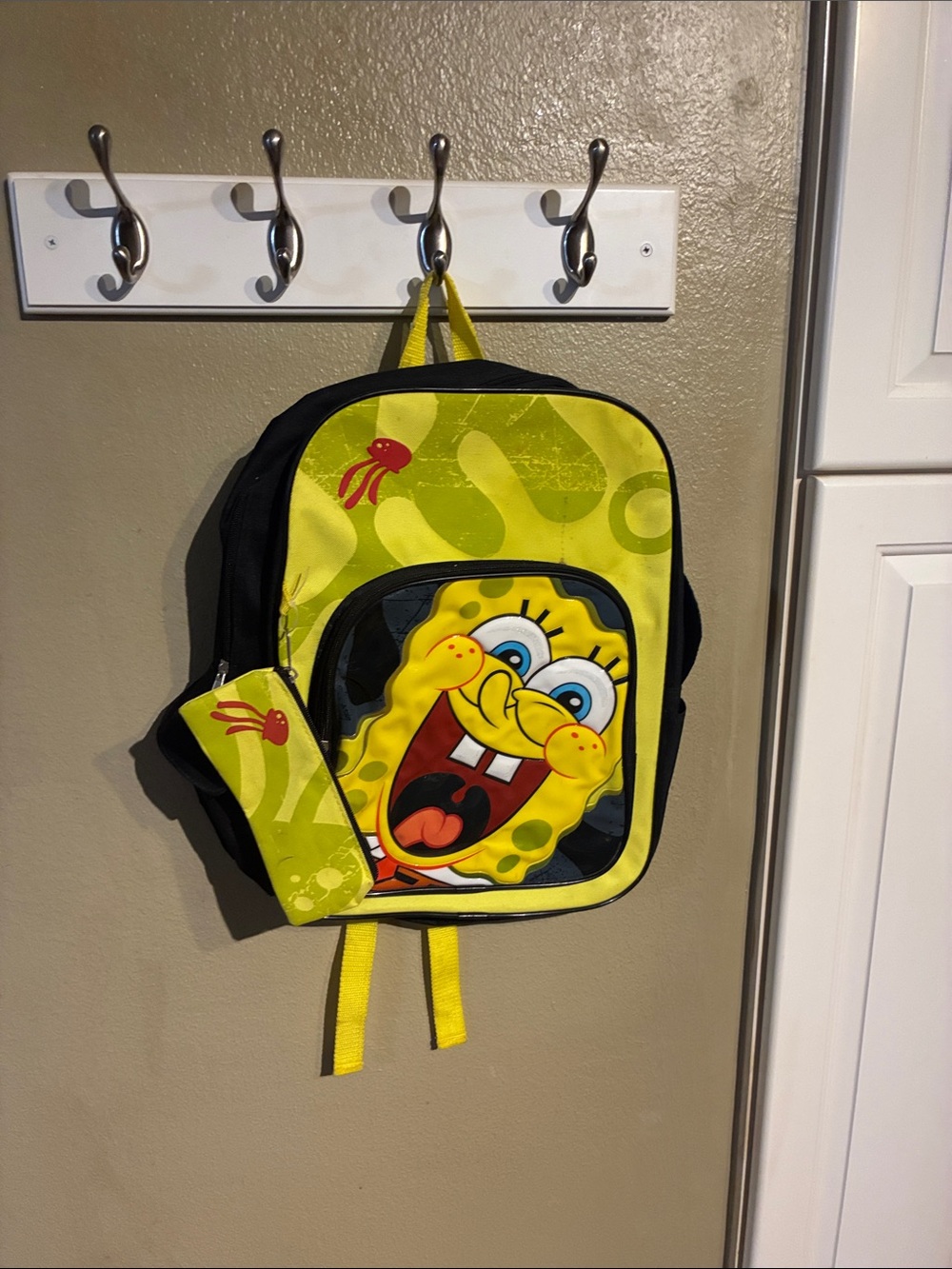 Nickelodeon SpongeBob Yellow Kids Backpack with Matching Pouch